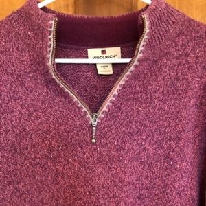 Woolrich Women's Sweater Pink Quarter Zip Mock XL